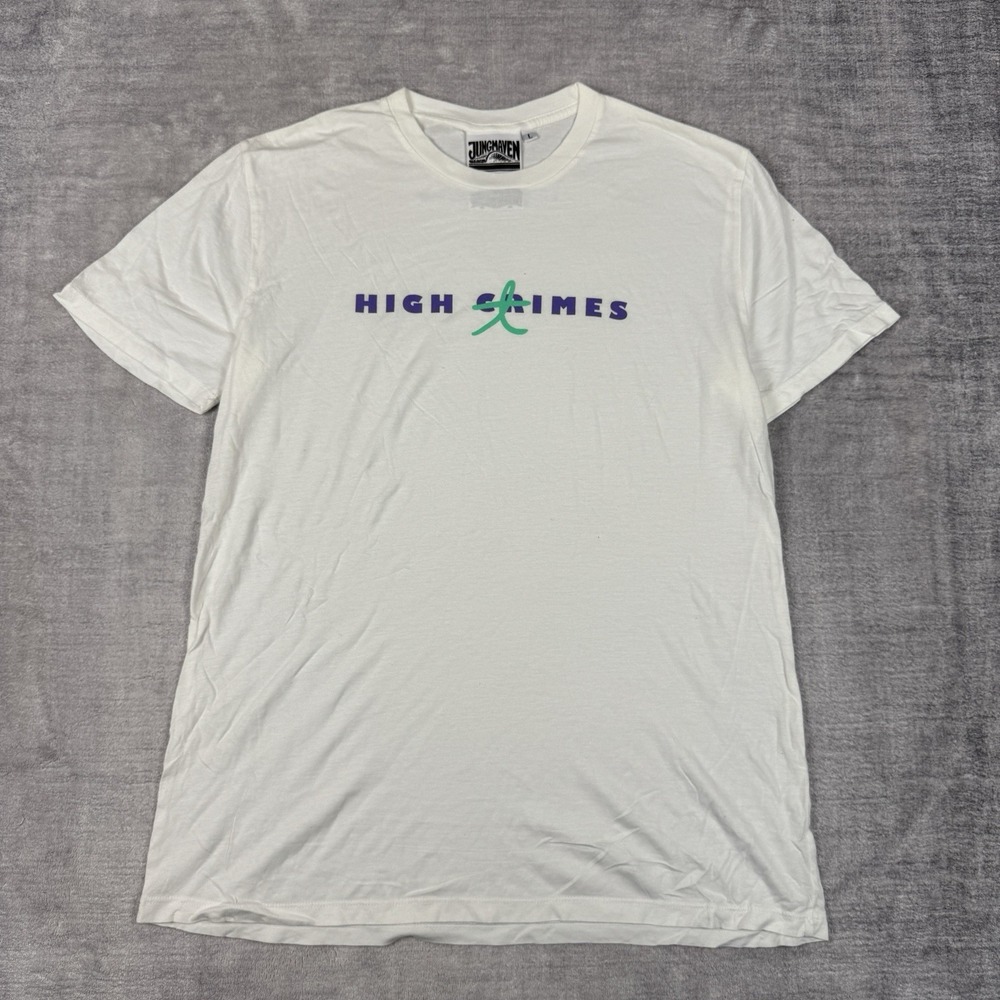 Jungmaven Shirt Mens Large White Hemp Blend Short Sleeve Sustainable Made in USA